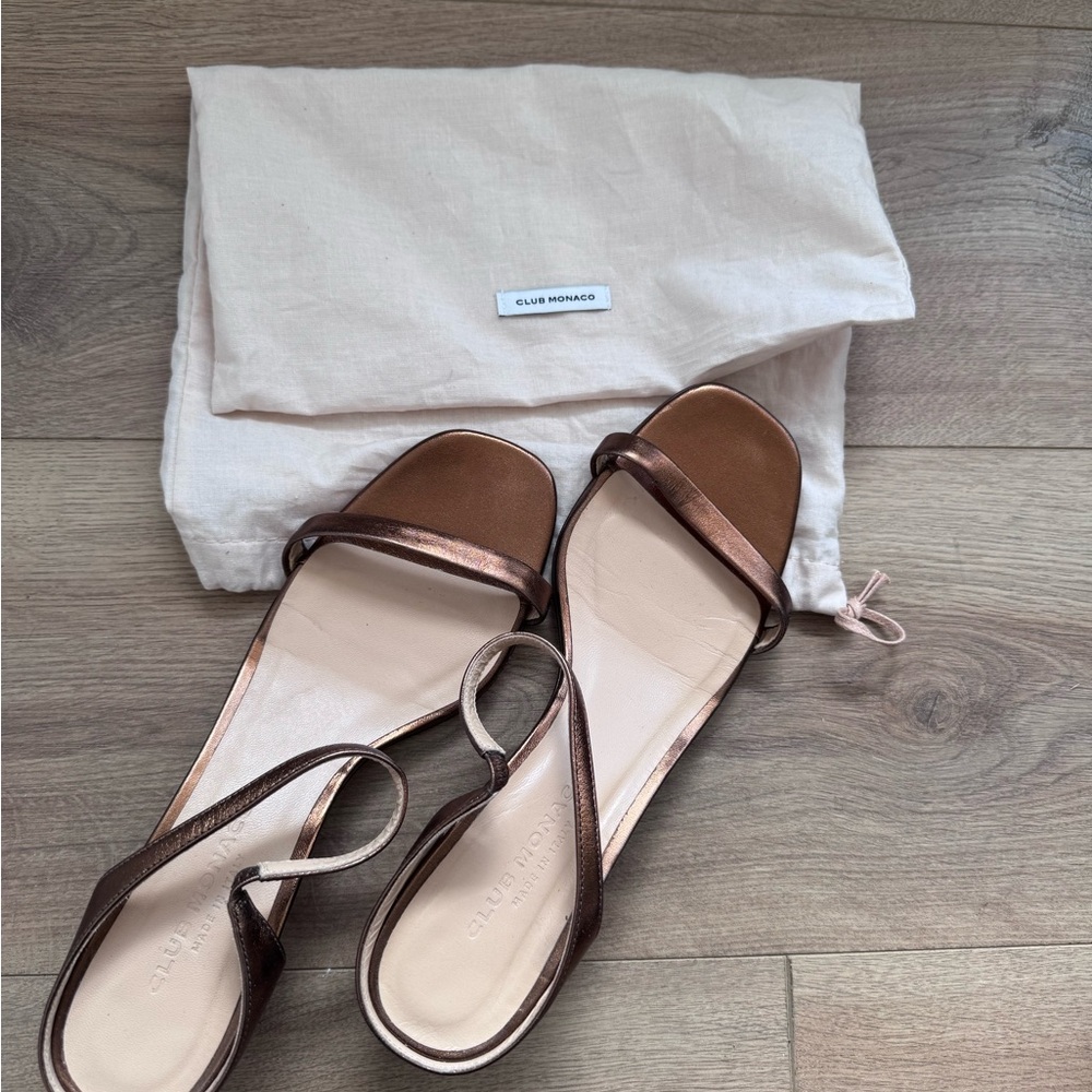 Club Monaco Elegant Brown Bronze Sandals - Picture 5 of 9